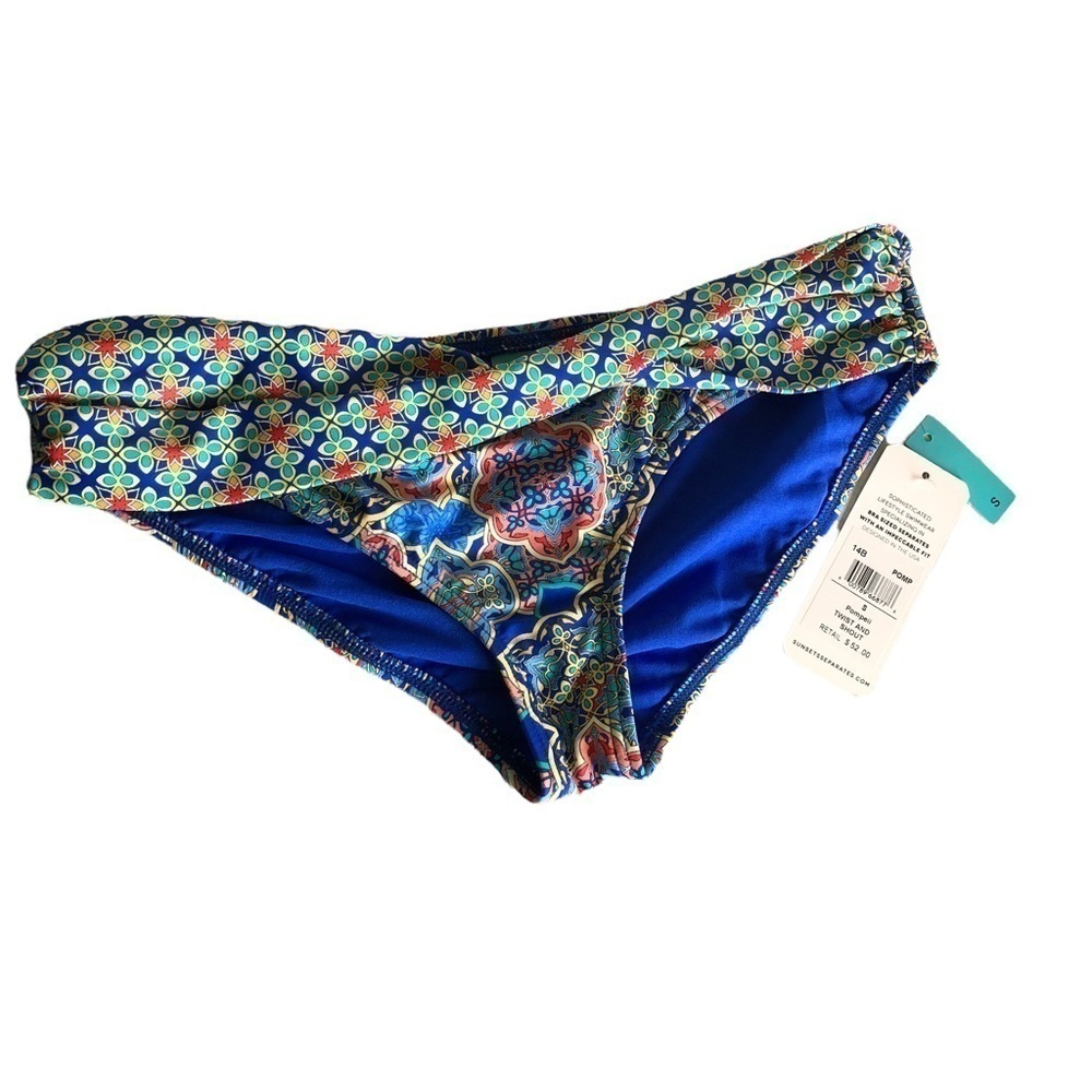 Sunsets Pompeii Twist And Shout Blue Bikini Bottoms Small - Picture 10 of 10